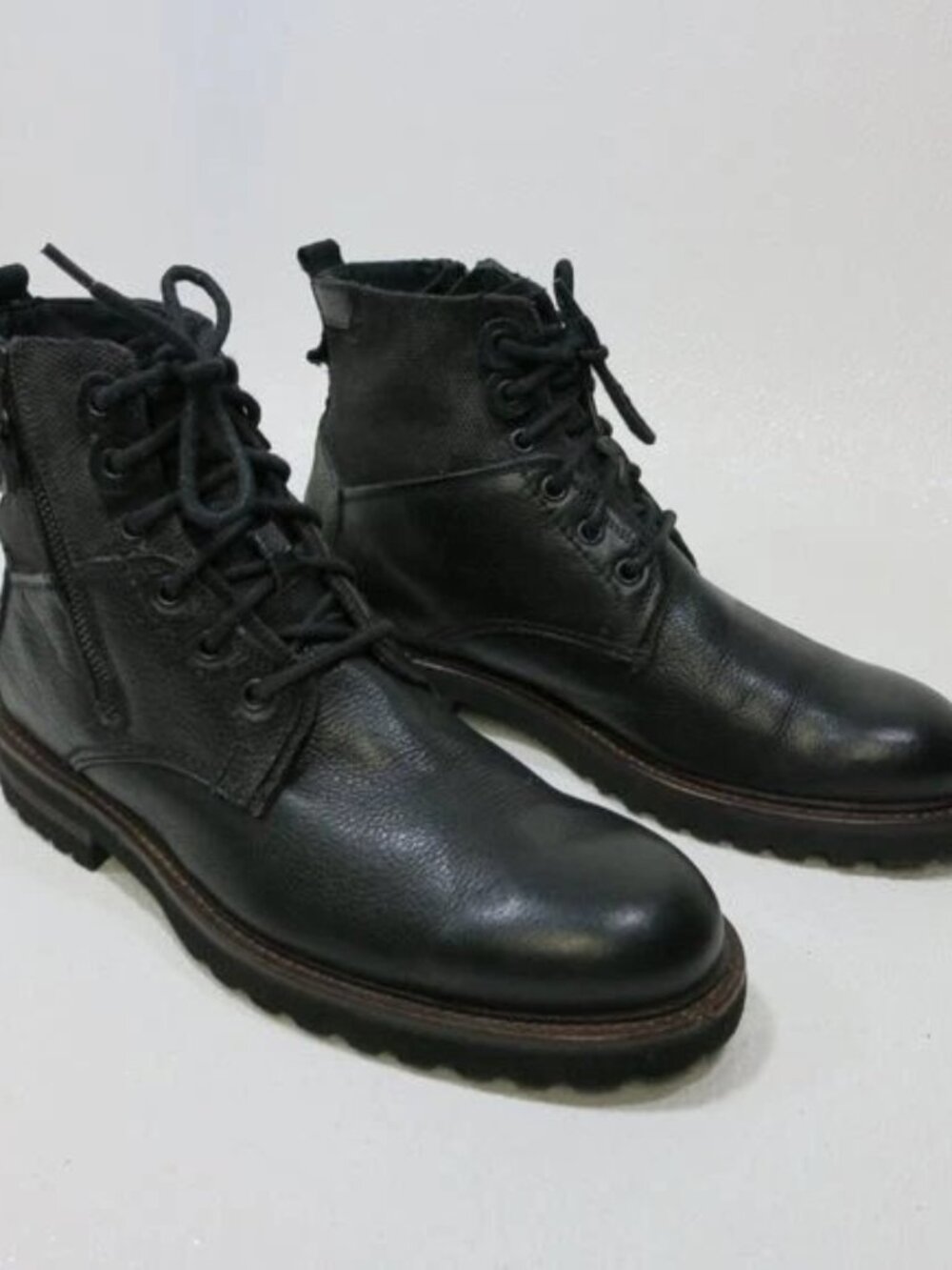 Rail Zippered Cavas Leather Boots Lace Up Comfort Men's Shoes Footwear Boot 42 M